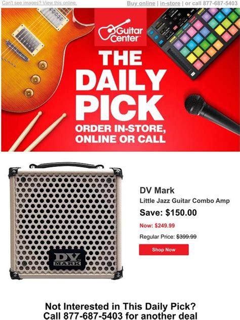 Leave a Review Get Directions Shop This Store. . Guitar center daily pick